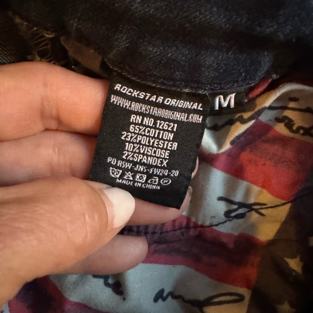 Women's Straight Leg Cargo  super stacked Jeans - Distressed Blue - Picture 5 of 6